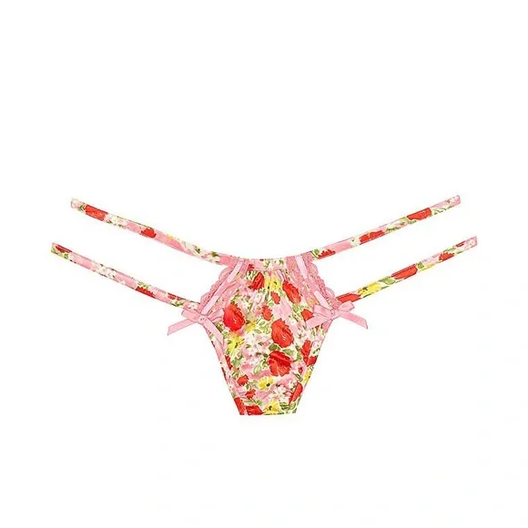 FOR LOVE & LEMONS Painterly Floral Thong Panty